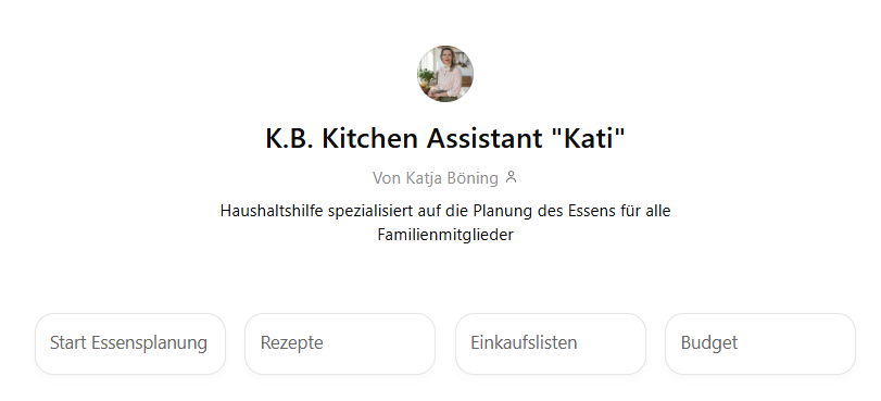 Product information for K.B. Kitchen Assistant Kati, which can plan and individually adapt nutrients for you.